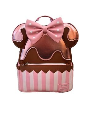Disney Loungefly Minnie Mouse Strawberry Chocolate Cupcake Mini Backpack